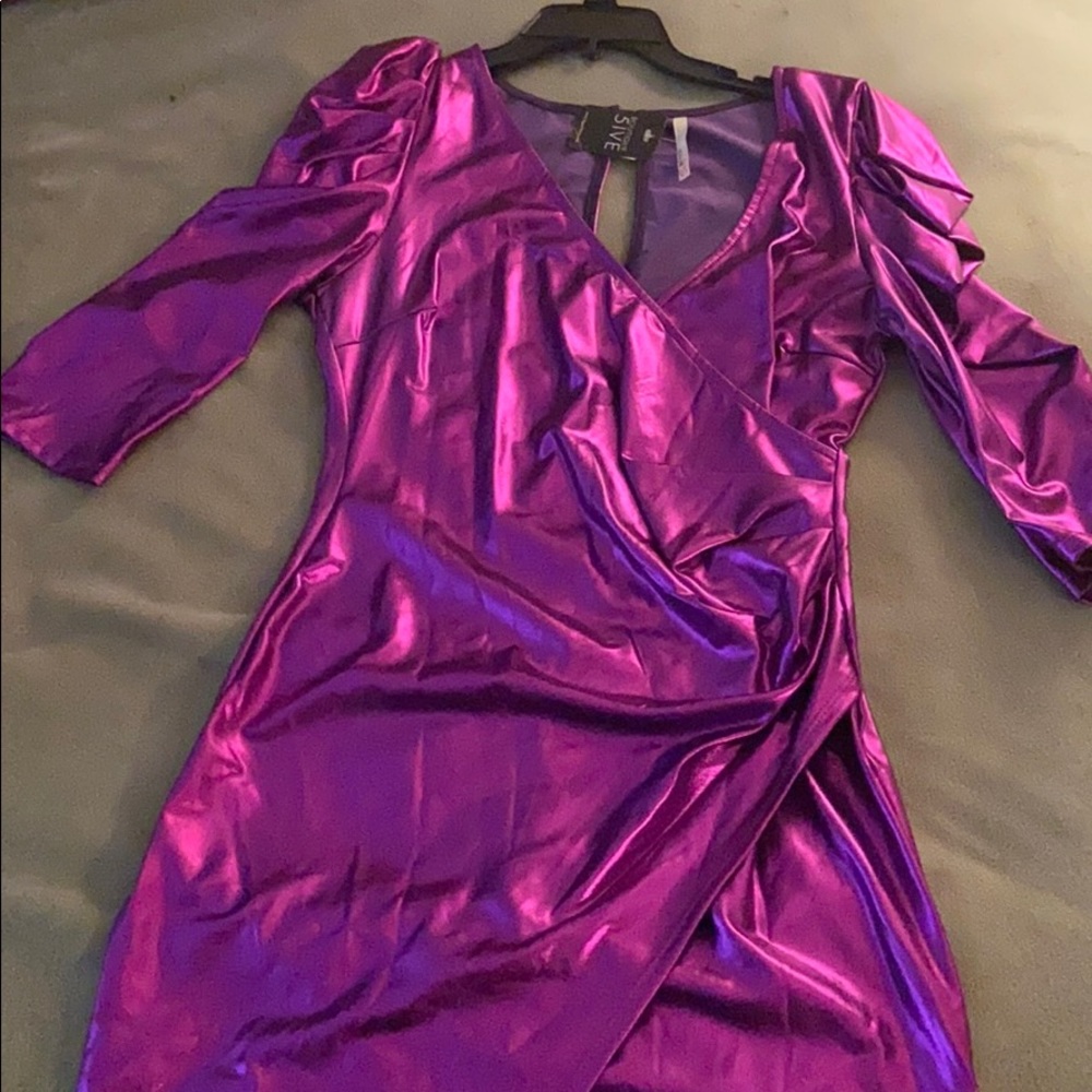 Magenta metallic Dress